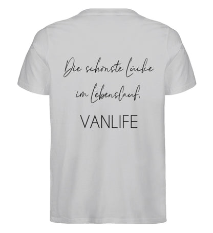 Die schönste Lücke im Lebenslauf Backprint  -  Herren Premium Bio T-Shirt