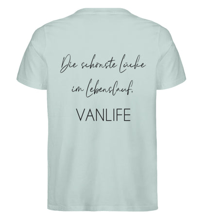 Die schönste Lücke im Lebenslauf Backprint  -  Herren Premium Bio T-Shirt